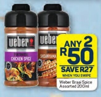 Weber Braai Spice Assorted 200ml