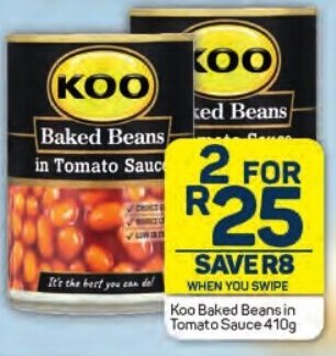 Pick n Pay Koo Baked Beans in Tomato Sauce 410g offer