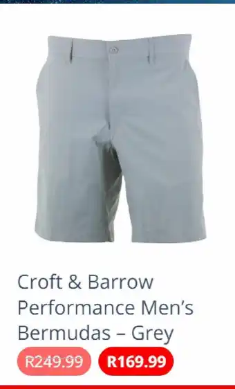 Croft & barrow performance men's bermudas-grey