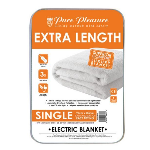 Pure pleasure fully fitted sherpa fleece electric blanket extra