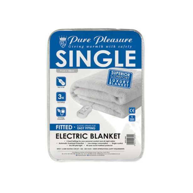 Pure pleasure sherpa electric blanket with elastic offer at Whitehouse