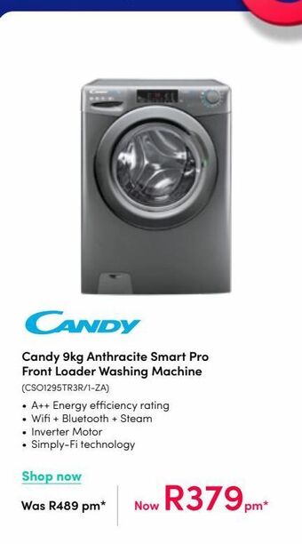 Teljoy Washing machine candy 9kg offer