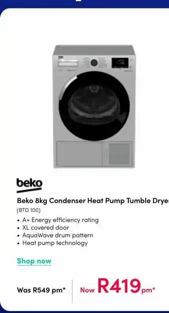 Teljoy Washing machine 8kg beko offer