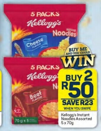 Pick n Pay Kellogg's Instant Noodles Assorted 5x70g offer