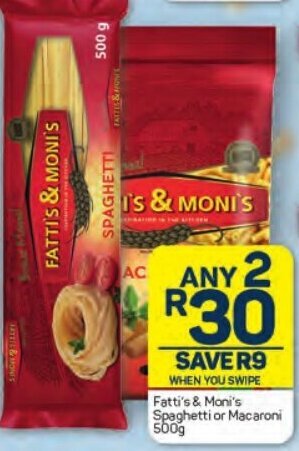 Pick n Pay Fatti's & Moni's Spaghetti or Macaroni 500g offer
