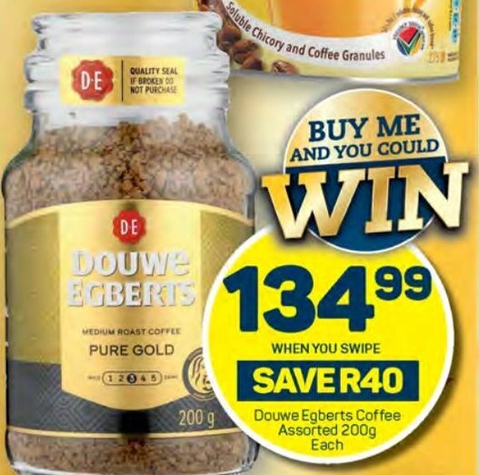 Douwe Egberts Coffee Assorted 200g Each offer at Pick n Pay