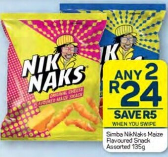 Pick n Pay Simba NikNaks Maize Flavoured Snack Assorted 135g offer
