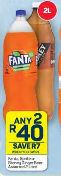 Pick n Pay Fanta, Sprite or Stoney Ginger Beer Assorted 2 Litre offer