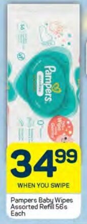 Pick n Pay Pampers Baby Wipes Assorted Refill 56s Each offer