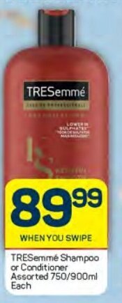 Pick n Pay TRESemmé Shampoo or Conditioner Assorted 750/900ml Each offer