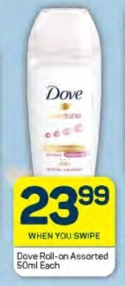 Pick n Pay Dove Roll-on Assorted 50ml Each offer