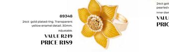 Honey Fashion Accessories 24ct gold plated ring. offer