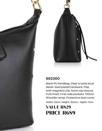 Honey Fashion Accessories Black pu handbag offer