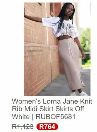 Women's lorna jane knit rib midi skirt skirts off white