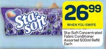 Pick n Pay Sta-Soft Concentrated Fabric Conditioner Assorted 500ml Refill Each offer
