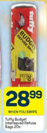 Pick n Pay Tuffy Budget Interleaved Refuse Bags 20s offer