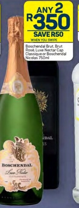 Boschendal Brut, Brut Rosé, Luxe Nectar Cap Classique or Boschendal Nicolas 750ml