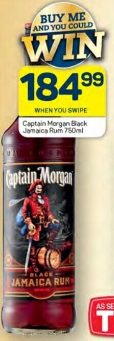Pick n Pay Captain Morgan Black Jamaica Rum 750ml offer