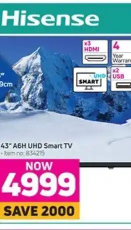 Game Smart tv hisense 43'' uhd offer