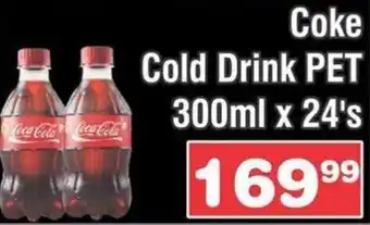 Advance Cash n Carry Coke Cold Drink PET 300ml x 24's offer