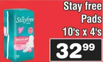 Stay free Pads 10's x 4's