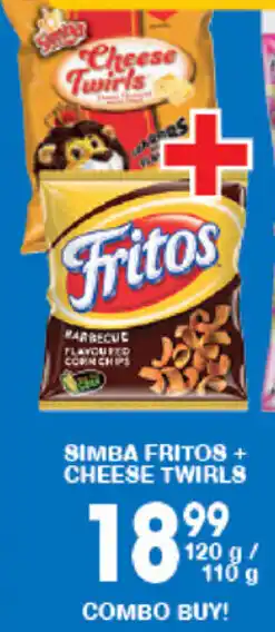 Giant Hyper Simba Fritos + Cheese Twirls 120g/110g offer