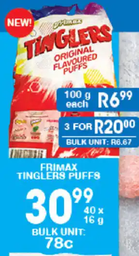 Giant Hyper Frimax Tinglers Puffs 40x16g offer