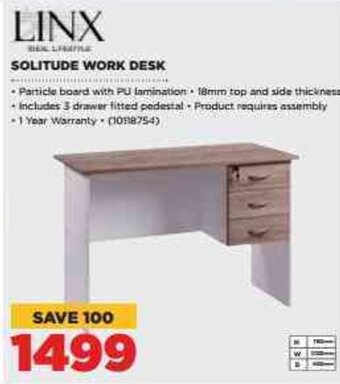 HiFi Corp LINX Solitude Work Desk offer