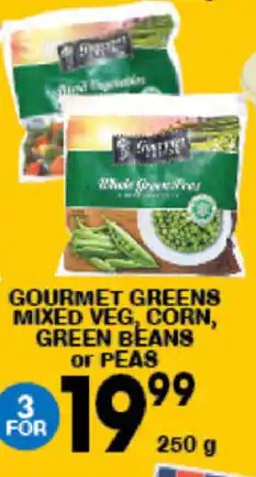 Gourmet Greens Mixed Veg, Corn, Green Beans or Peas 250g