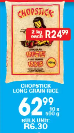 Giant Hyper Chopsticks Long Grain Rice 10x500g offer