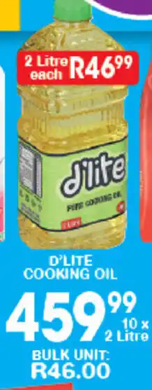Giant Hyper D'Lite Cooking Oil 10x2 Litre offer