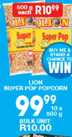 Giant Hyper Lion Super Pop Popcorn 10x500g offer