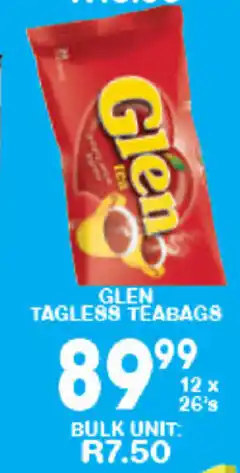 Giant Hyper Glen Tagless Teabags 12x26's offer