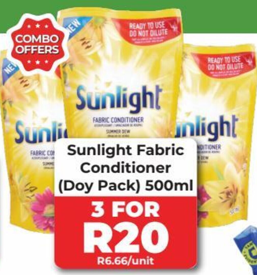 Sunlight Fabric Conditioner (Doy Pack) 500ml offer at 1UP