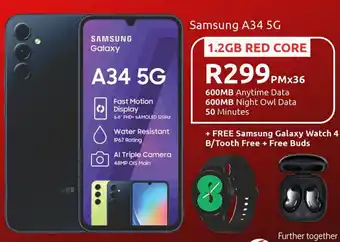 Metro Home Centre Samsung A34 5G 1.2GB RED CORE offer