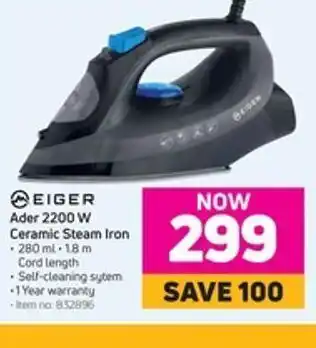 Game Ader 2200w ceramic steam iron offer