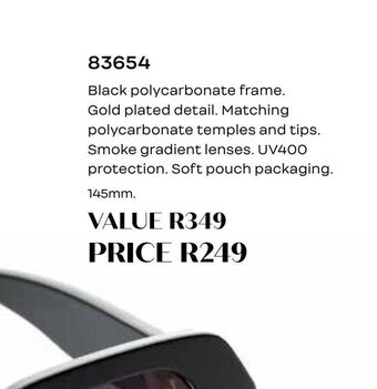 Honey Fashion Accessories Black polycarbonate frame offer