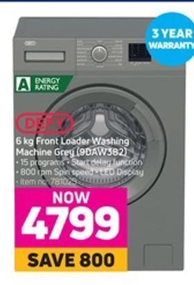 defy 6kg front loader washing machine game