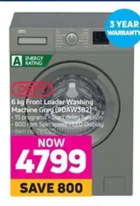 Game 6kg front loader washing machine defy offer