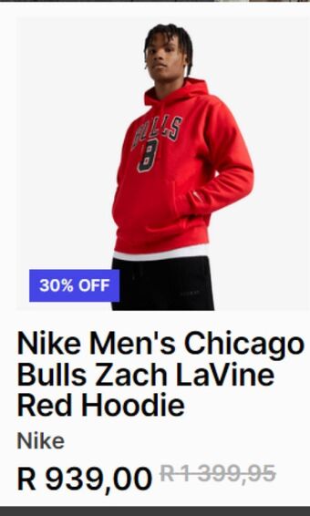 Nike men's chicago bulls zach lavine red hoodie