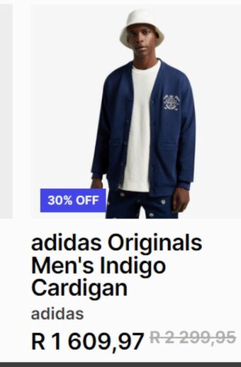 Adidas originals men's indigo cardigan