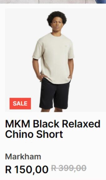 Markham Mkm black relaxed chino short offer