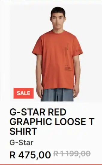 Markham G-star red craphic loose t-shirt offer
