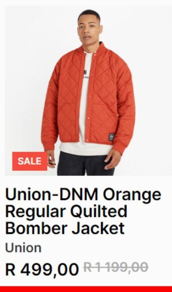 Markham Union dnm orange regular quilted bomber jacket offer