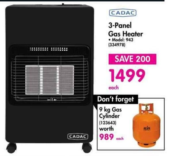 CADAC 3Panel Gas Heater offer at Makro
