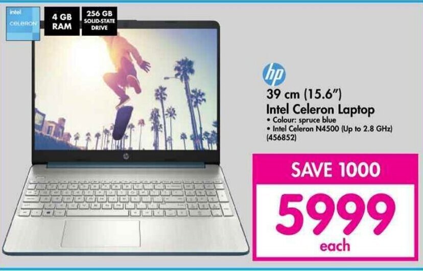 hp 39 cm (15.6") Intel Celeron Laptop offer at Makro