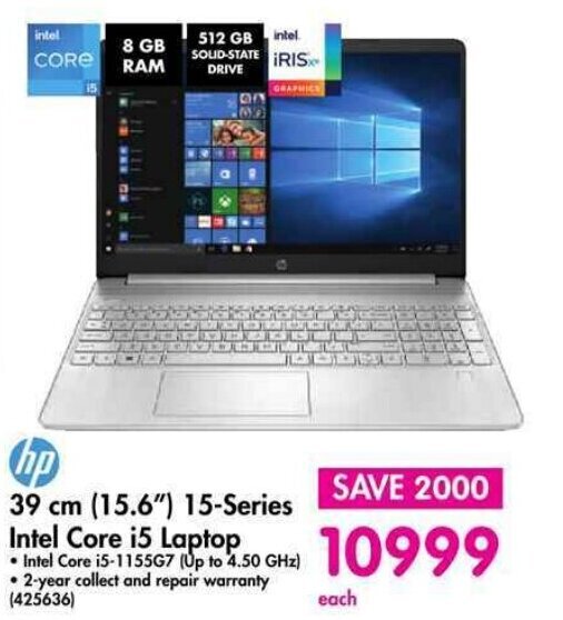 hp 39 cm (15.6") 15Series Intel Core i5 Laptop offer at Makro
