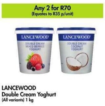 Makro LANCEWOOD Double Cream Yoghurt (All variants) 1 kg offer