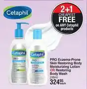 Dis-Chem Cetaphil pro eczema prone skin restoring body moisturising lotion or restoring body wash-295ml each offer