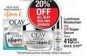Dis-Chem Olay luminous moisturiser 50g or super serum 30ml-each offer